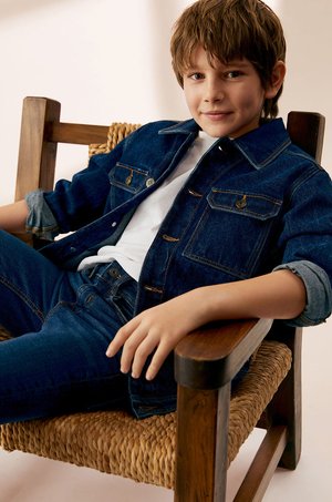 Mango Kids Kurtka jeansowa dziecięca Paul 110-164 cm