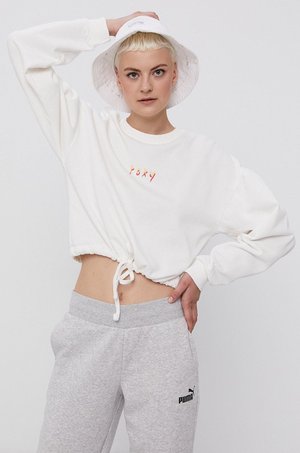 Roxy Bluza damska kolor biały z nadrukiem