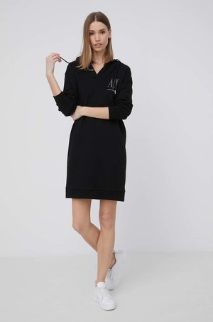 Armani Exchange sukienka bawełniana 8NYADY.YJ68Z.NOS kolor czarny mini oversize