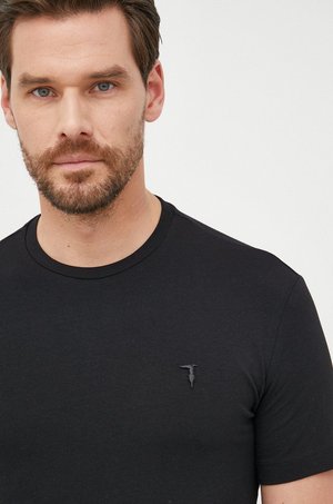 Trussardi t-shirt męski kolor czarny gładki