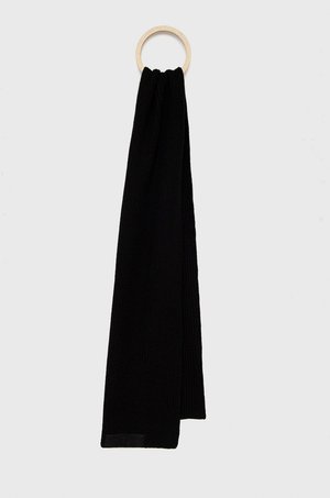 Trussardi szalik z domieszką wełny kolor czarny gładki