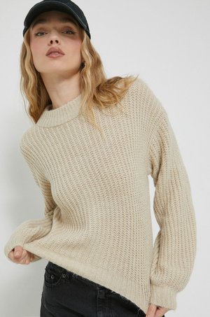 Vila sweter damski kolor beżowy