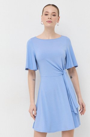 Patrizia Pepe sukienka kolor niebieski mini rozkloszowana