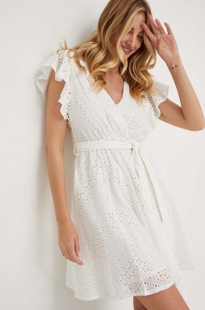 Answear Lab sukienka bawełniana kolor biały mini rozkloszowana