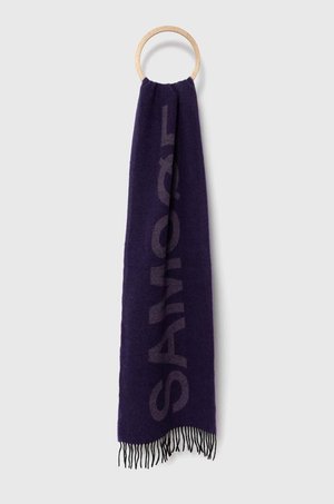 Samsoe Samsoe szalik wełniany kolor fioletowy wzorzysty