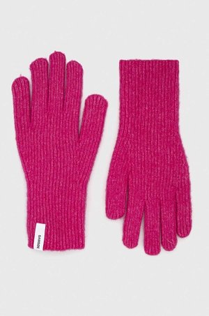 Samsoe Samsoe rękawiczki wełniane kolor różowy