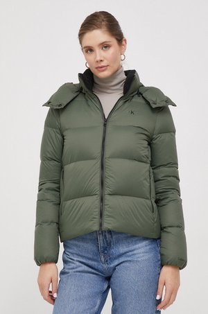 Calvin Klein Jeans kurtka puchowa damska kolor zielony zimowa
