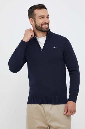 Gant sweter bawełniany kolor granatowy
