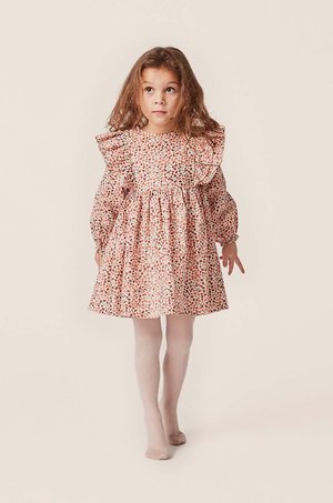 Konges Sl?jd sukienka bawełniana dziecięca kolor różowy mini rozkloszowana